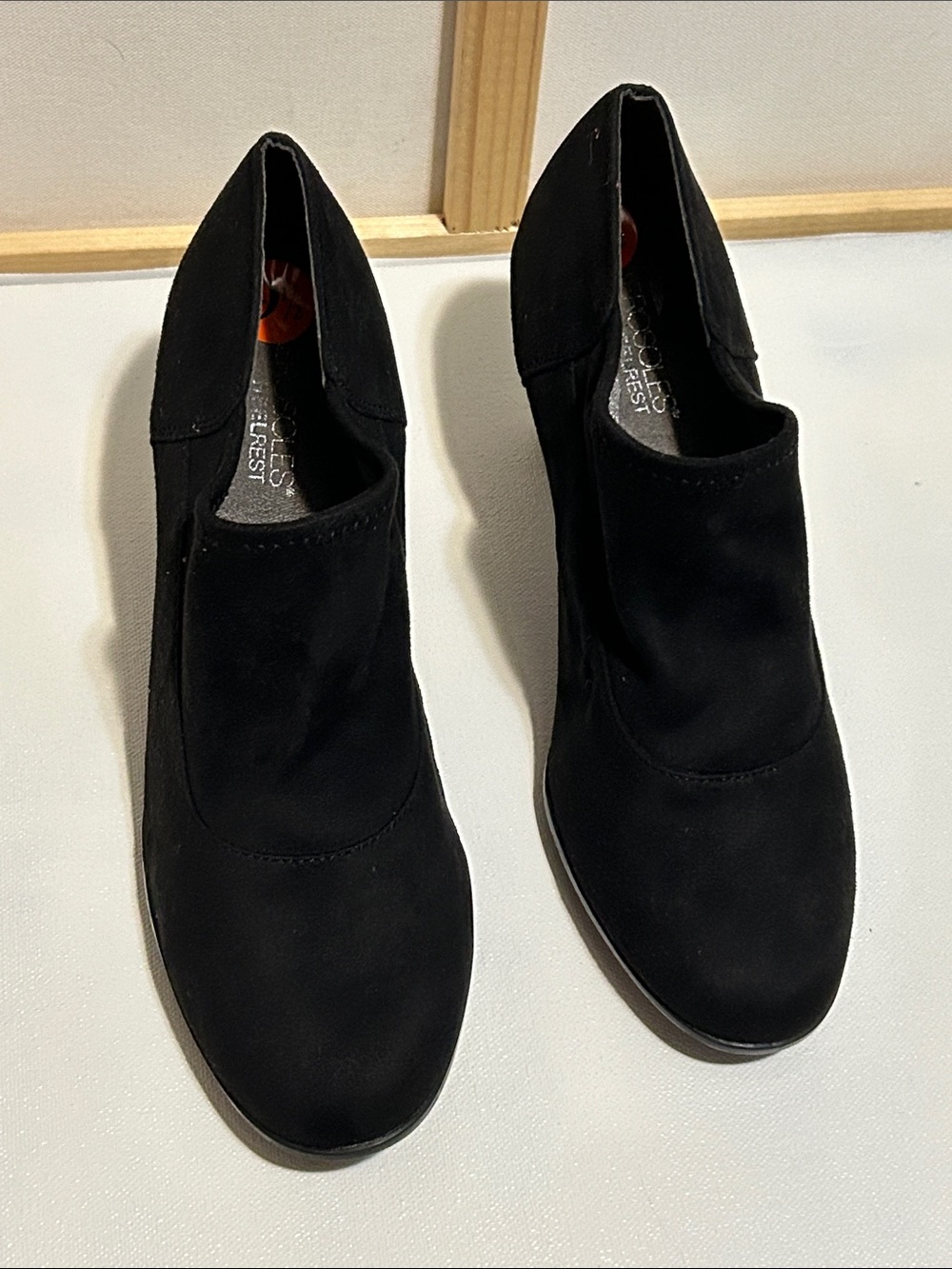 Black Women's Suede Slip-On Booties